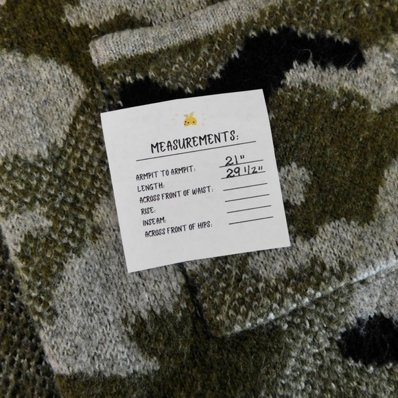 ANTHROPOLOGIE Vero Camo Cardigan Sweater Camouflage Pockets Gorpcore X-Small - Picture 15 of 15